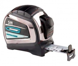 Рулетка GROSS 31124 "Doppelhaken" 5м х 25мм, двухсторонний зацеп, автофикскация